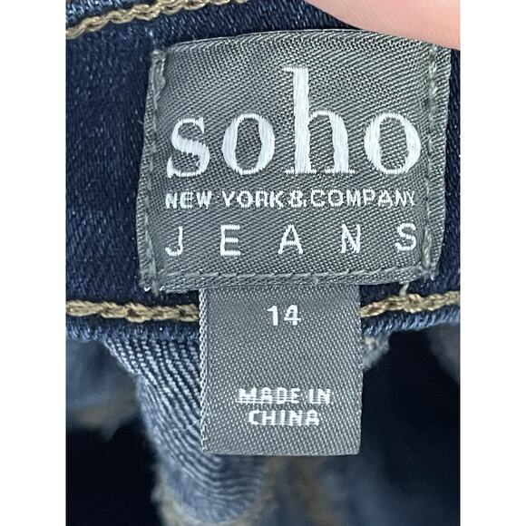 Soho New York & Company Shorts Womens 14 Denim Frayed Hem Jean Casual Stretch - Picture 9 of 11